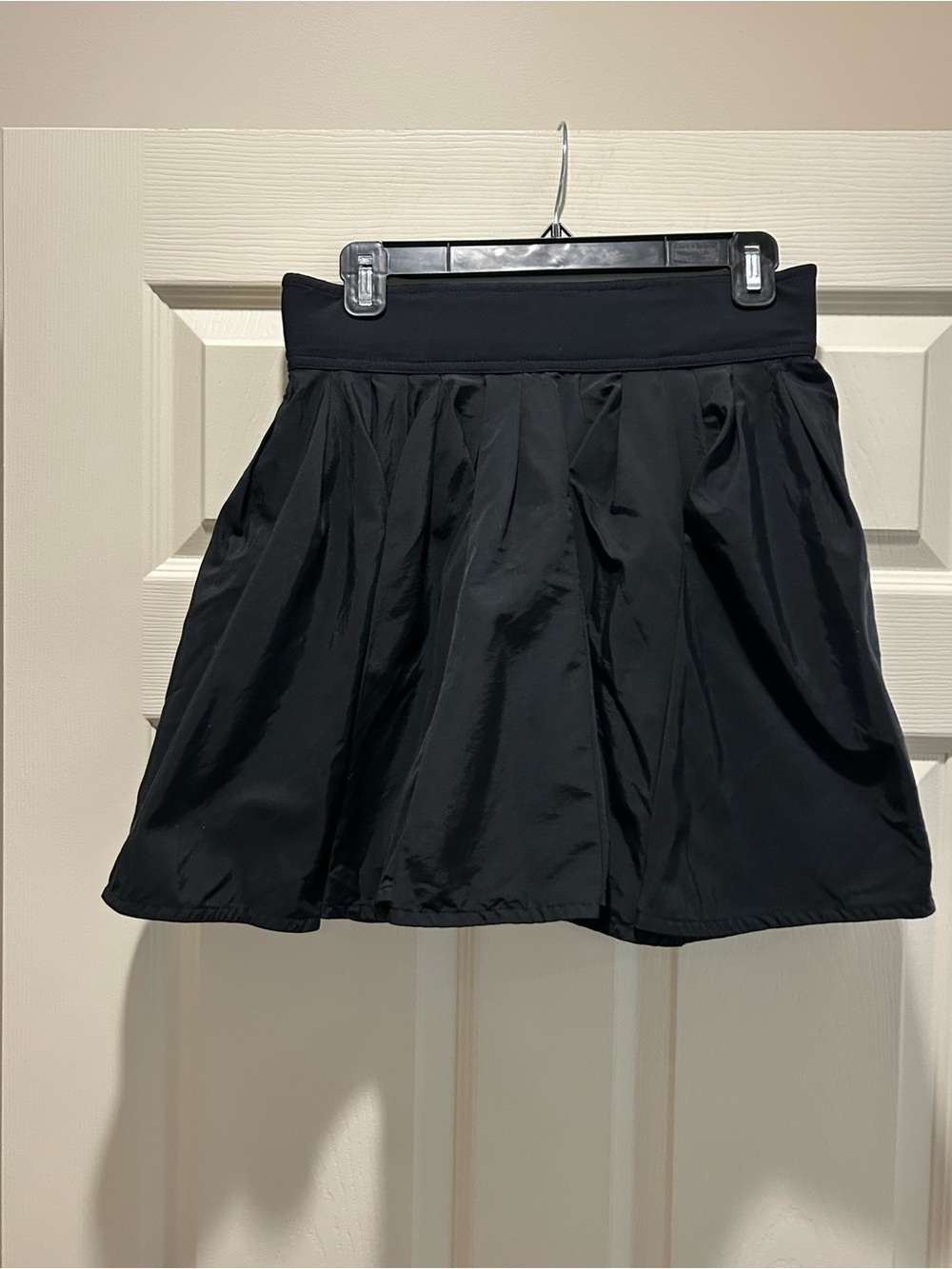 Black Women's A-Line Skirt with Pockets.